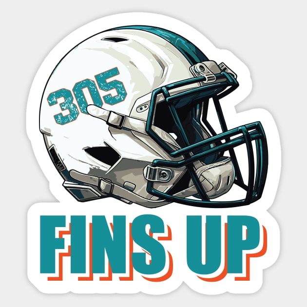 Fins Up Miami Dolphins Sticker by vectrus